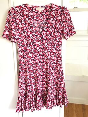 MICHAEL MICHAEL KORS Floral Ruffle Hem Dress Women’s Size Medium